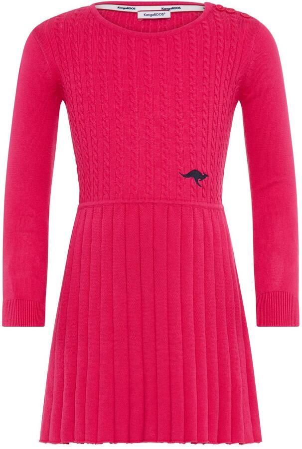 KangaROOS Gebreide jurk met plooirok Lief Gebreide Jurk met Kabelmotief voor kleine Meisjes - Foto 5