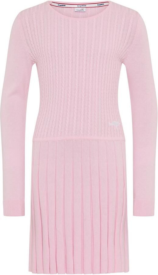 KangaROOS Gebreide jurk met plooirok Schattige gebreide jurk met kabelpatroon - Foto 4