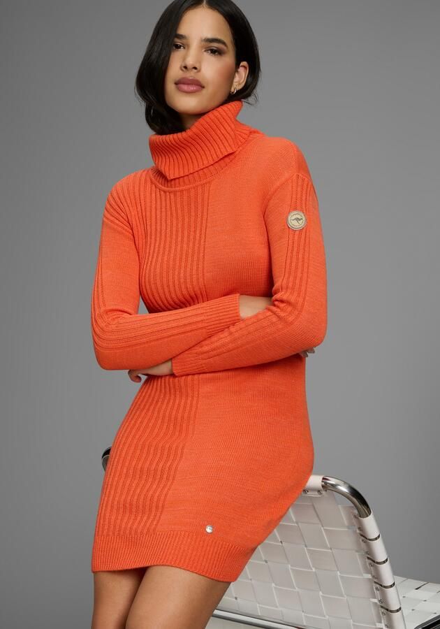 KangaROOS Gebreide jurk met rolkraag glad breisel & ribbreisel - Foto 6