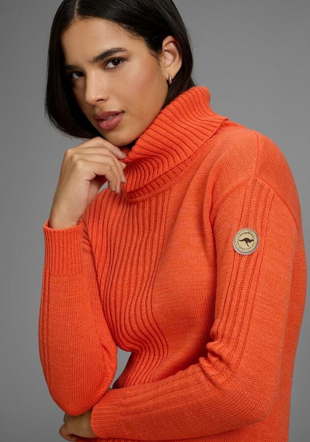 KangaROOS Gebreide jurk met rolkraag glad breisel & ribbreisel - Foto 2