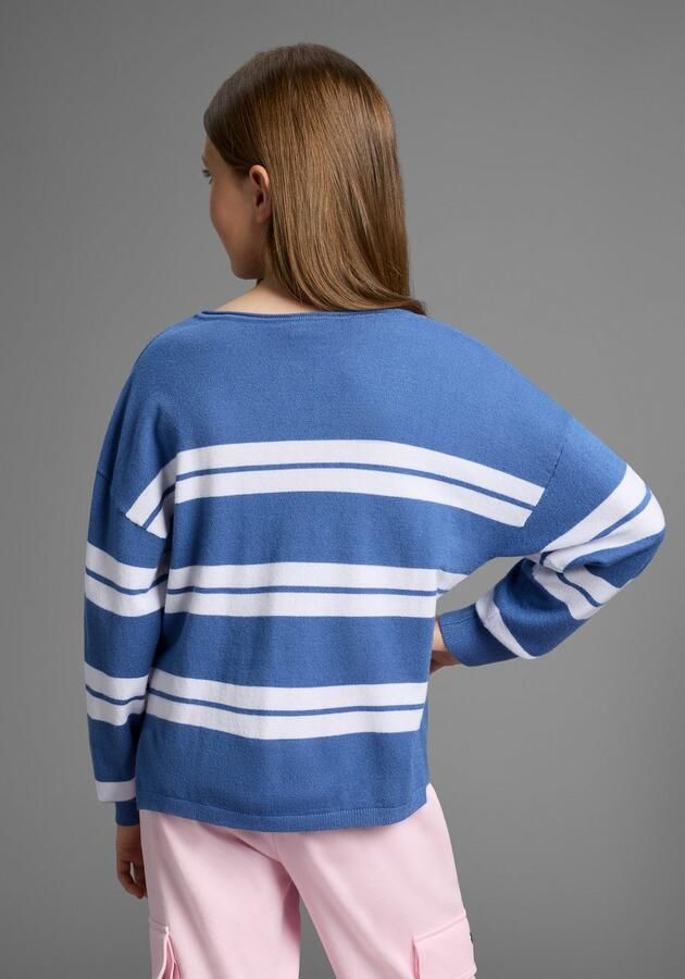 KangaROOS Gebreide trui Knuffelzachte gestreepte trui Zachte streepjestrui met kleine V-hals - Foto 6