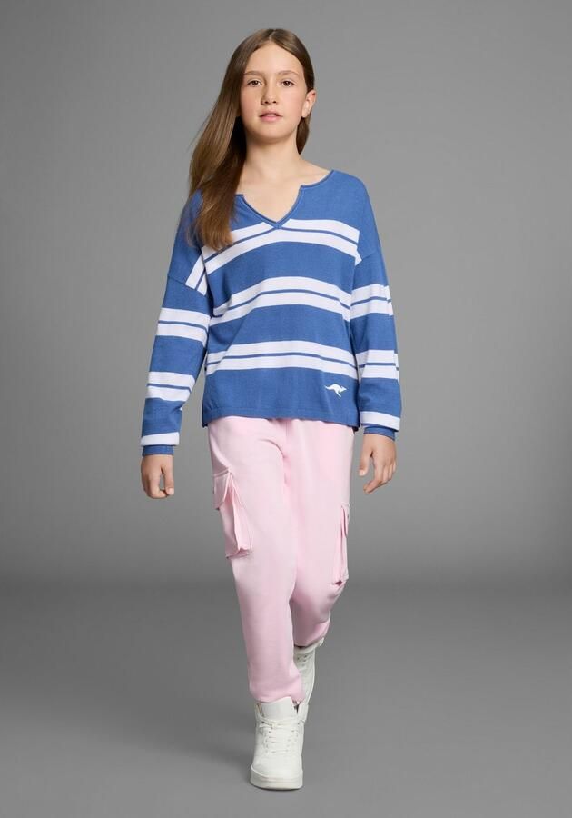 KangaROOS Gebreide trui Knuffelzachte gestreepte trui Zachte streepjestrui met kleine V-hals - Foto 3