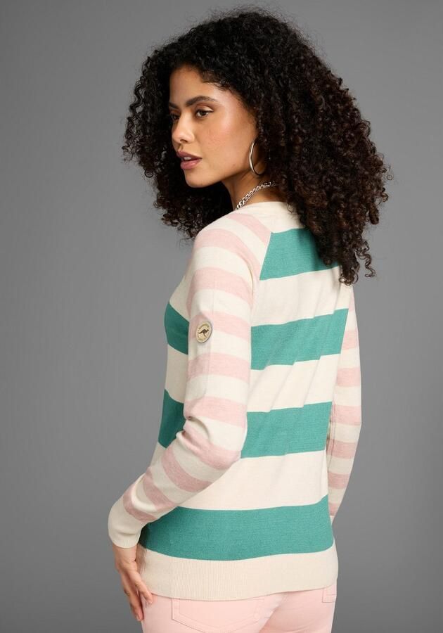 KangaROOS Gebreide trui met blokstrepen in pasteltinten - Foto 3