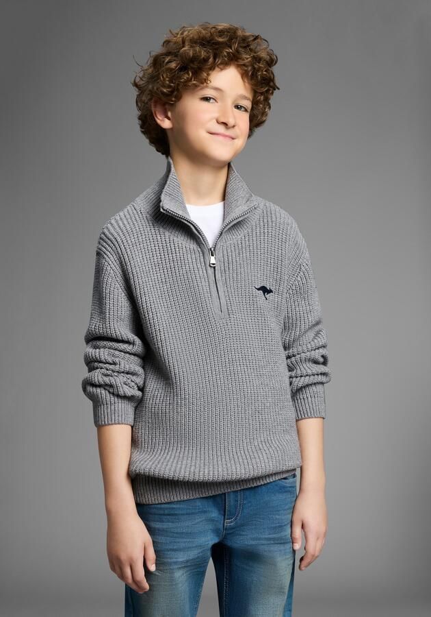 KangaROOS Gebreide trui Troyer Pullover met rits - Foto 6