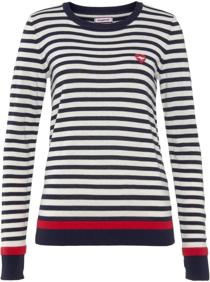 KangaROOS Gestreepte trui met streepjes en hartelijke logo-print - Foto 7