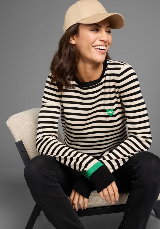 KangaROOS Gestreepte trui met streepjes en hartelijke logo-print - Foto 6