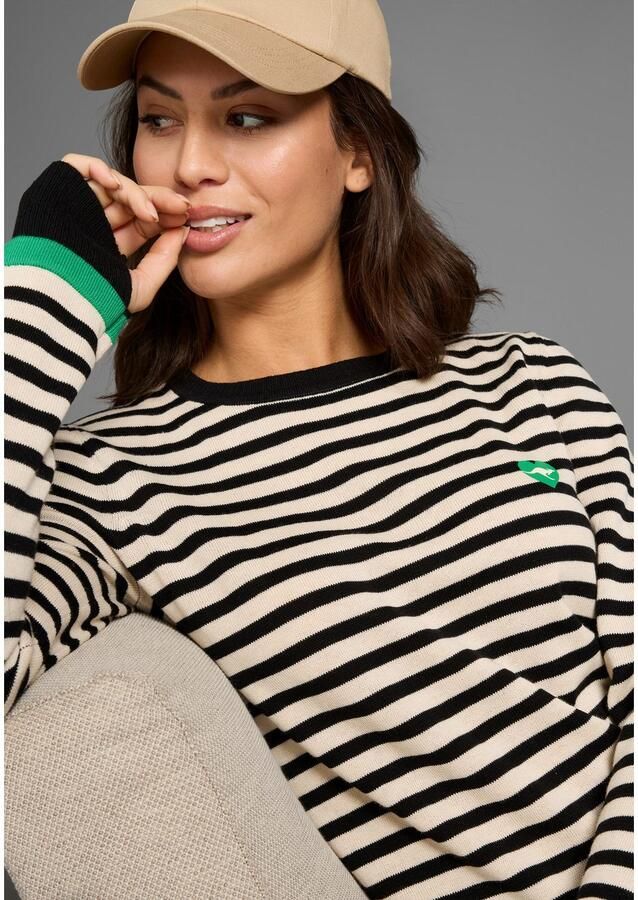 KangaROOS Gestreepte trui met streepjes en hartelijke logo-print