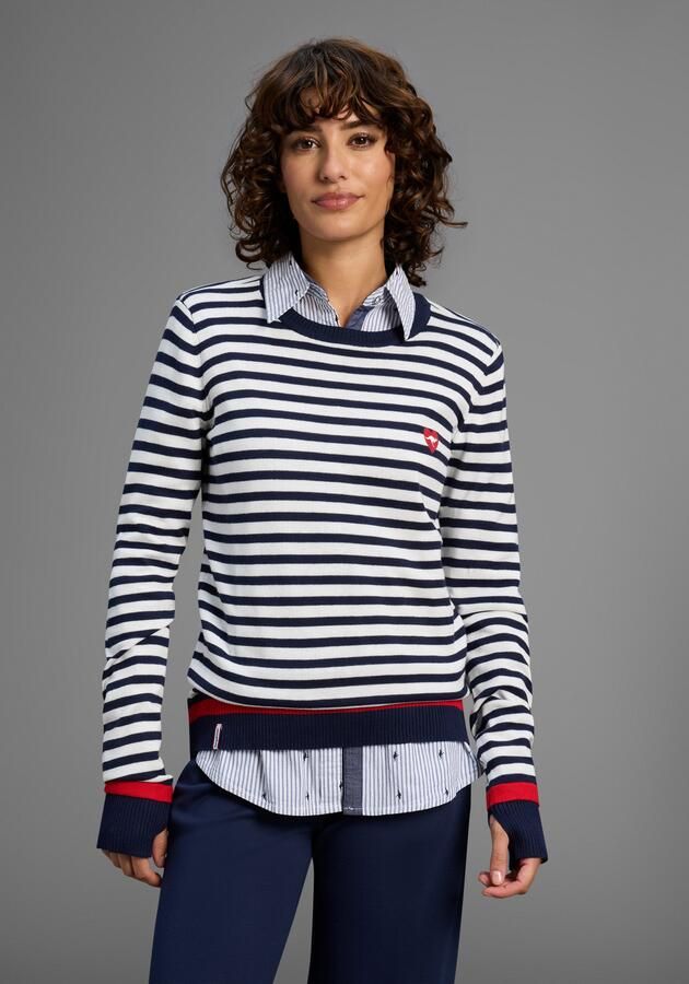 KangaROOS Gestreepte trui met streepjes en hartelijke logo-print - Foto 3