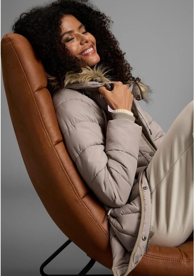 KangaROOS Gewatteerde jas figuurvolgende snit met ritszakken