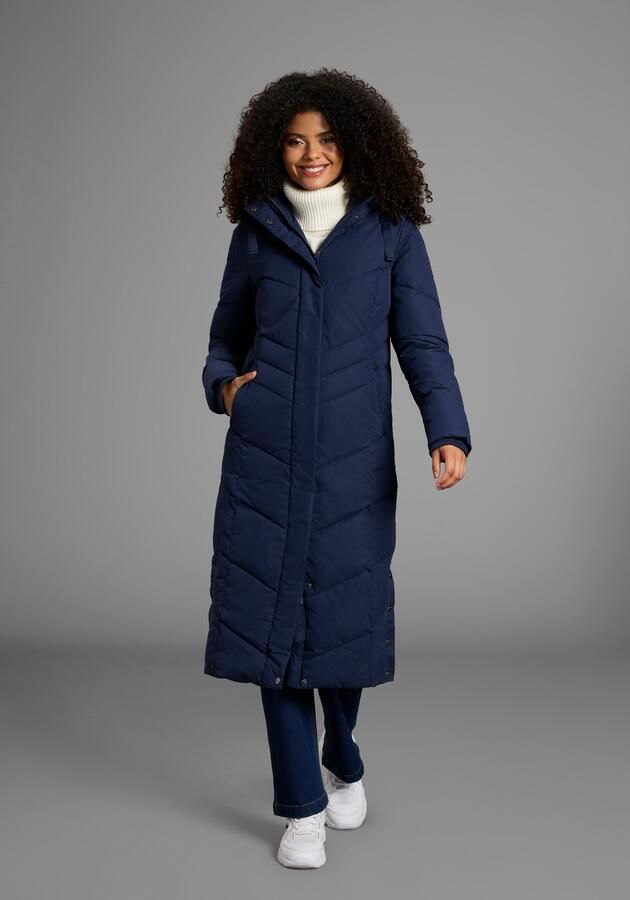 KangaROOS Gewatteerde jas Lange winterjas met knopen aan de zijkant en capuchon - Foto 11