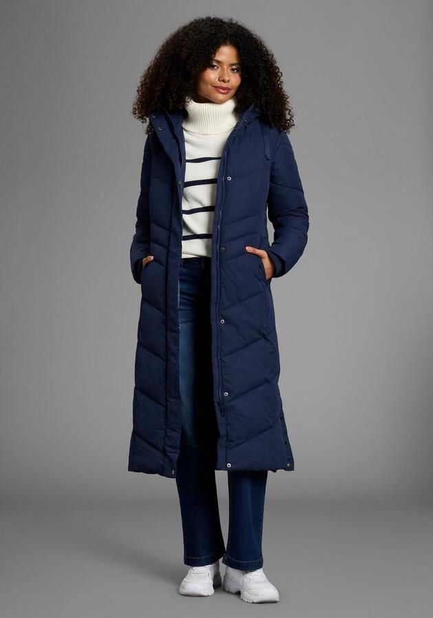 KangaROOS Gewatteerde jas Lange winterjas met knopen aan de zijkant en capuchon - Foto 2