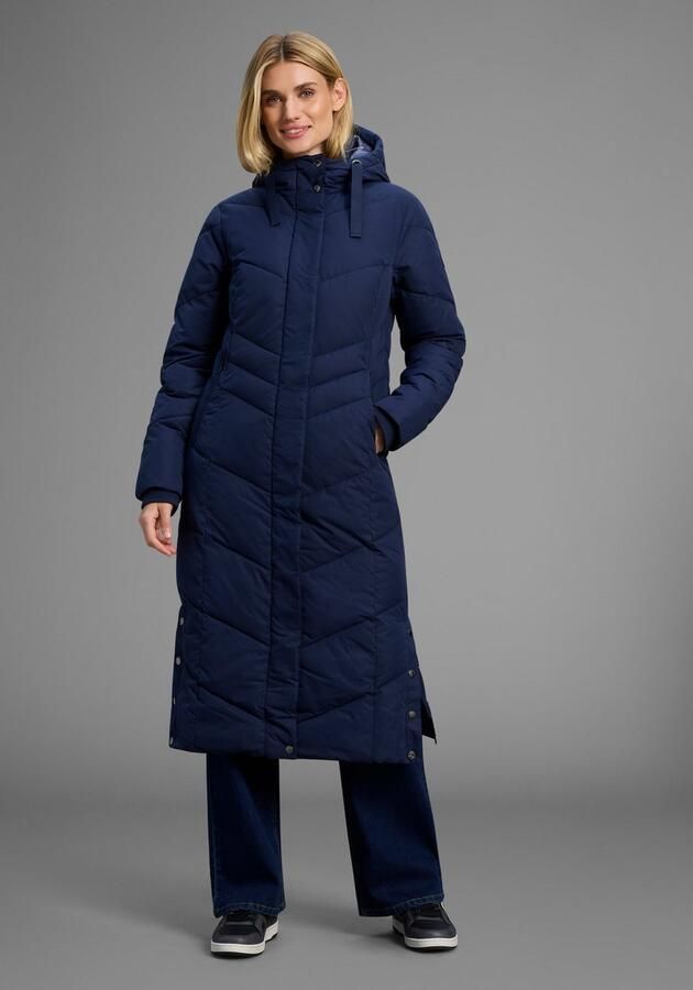 KangaROOS Gewatteerde jas Lange winterjas met knopen aan de zijkant en capuchon - Foto 3