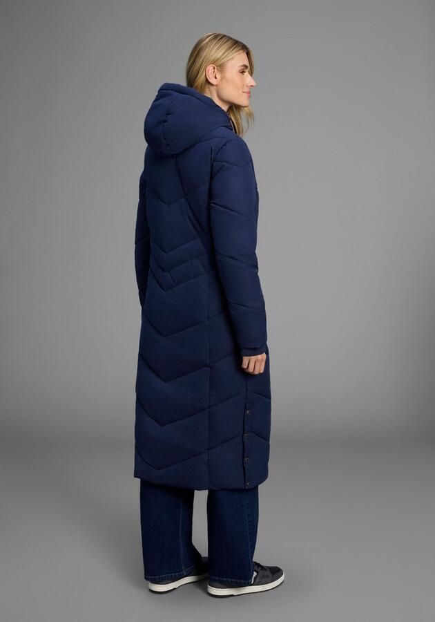 KangaROOS Gewatteerde jas Lange winterjas met knopen aan de zijkant en capuchon - Foto 4