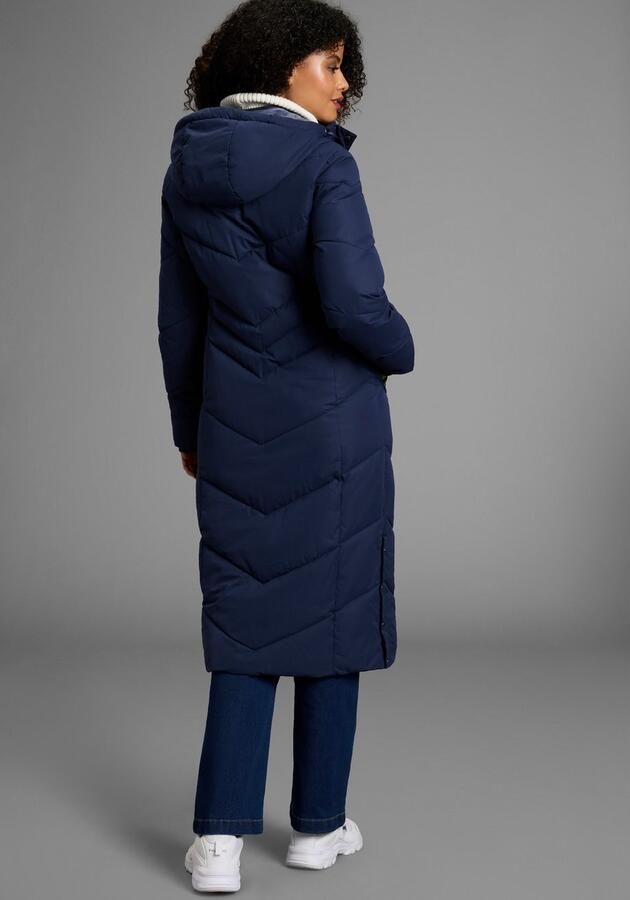 KangaROOS Gewatteerde jas Lange winterjas met knopen aan de zijkant en capuchon - Foto 6