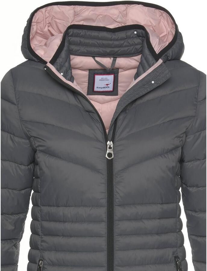 KangaROOS Gewatteerde jas voor het tussenseizoen van licht geweven materiaal figuurvolgende snit