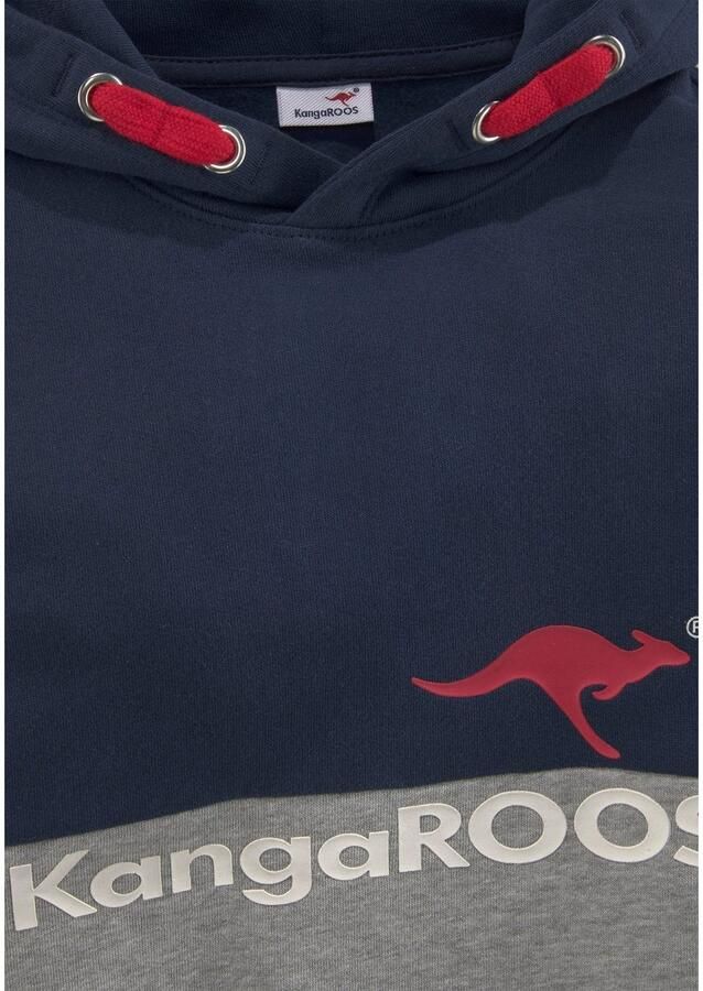 KangaROOS Hoodie Colourblocking Lange mouwen meerkleurig met logoprint van katoen