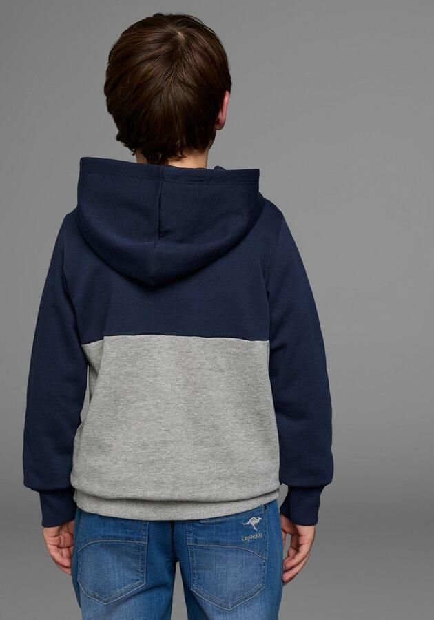 KangaROOS Hoodie Colourblocking Lange mouwen meerkleurig met logoprint van katoen - Foto 3