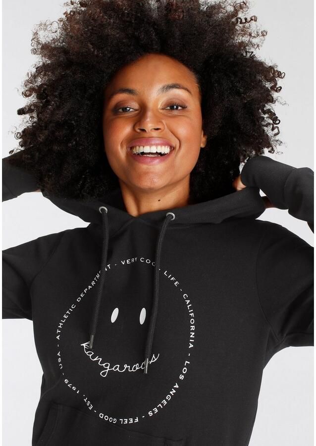 KangaROOS Hoodie Langarm met duimopeningen figuurvolgend van interlockmateriaal