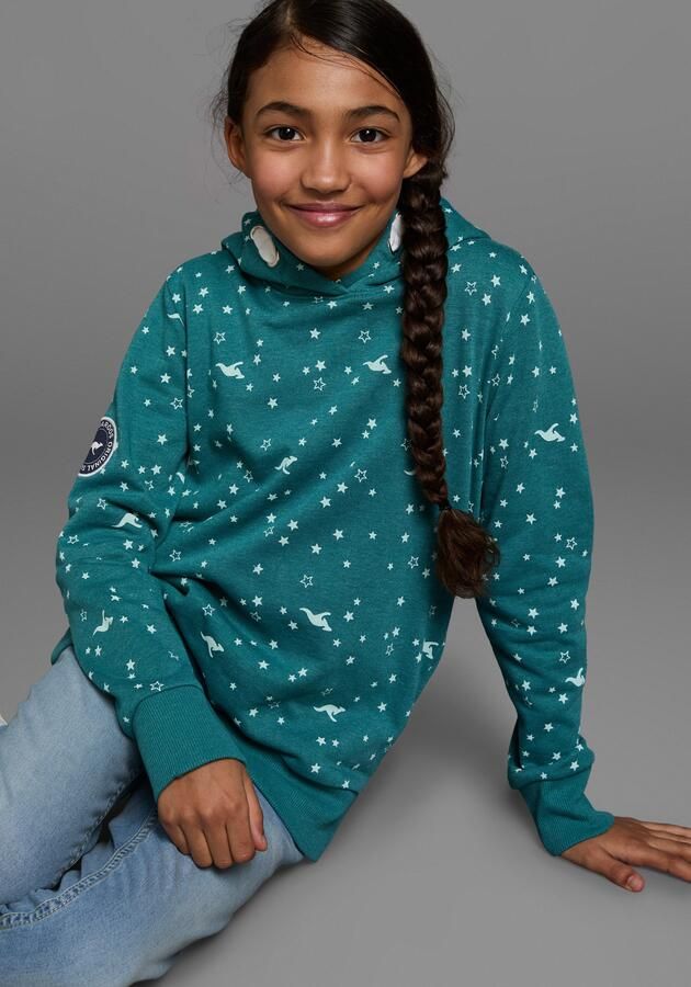 KangaROOS Hoodie Lange mouwen bedrukt met capuchon van katoenmix - Foto 4