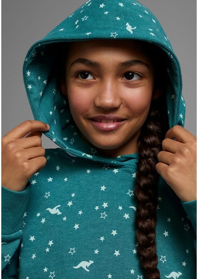 KangaROOS Hoodie Lange mouwen bedrukt met capuchon van katoenmix - Foto 3