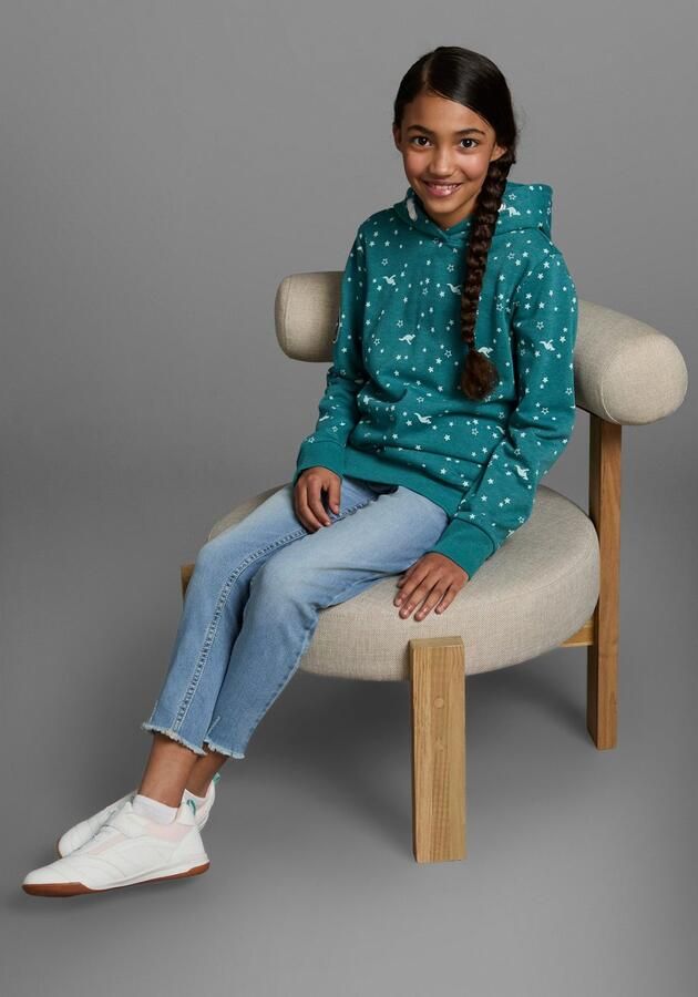 KangaROOS Hoodie Lange mouwen bedrukt met capuchon van katoenmix - Foto 7