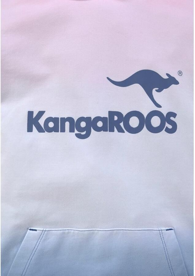 KangaROOS Hoodie Lange sweatshirt met kleurverloop Lange mouwen met boorden getailleerde snit met logoprint - Foto 3