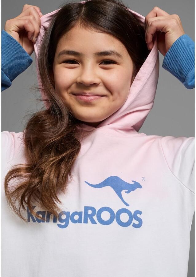 KangaROOS Hoodie Lange sweatshirt met kleurverloop Lange mouwen met boorden getailleerde snit met logoprint - Foto 2