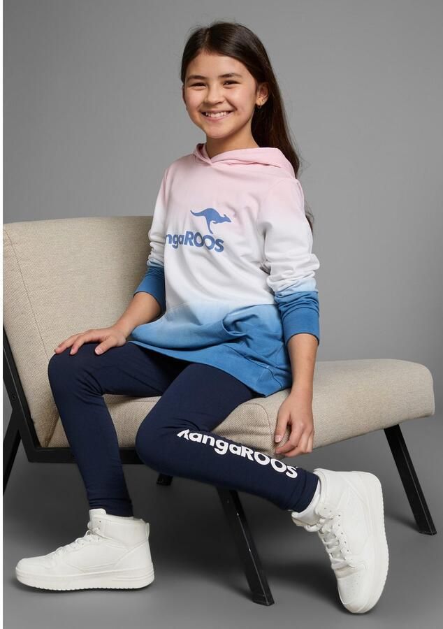 KangaROOS Hoodie Lange sweatshirt met kleurverloop Lange mouwen met boorden getailleerde snit met logoprint - Foto 4