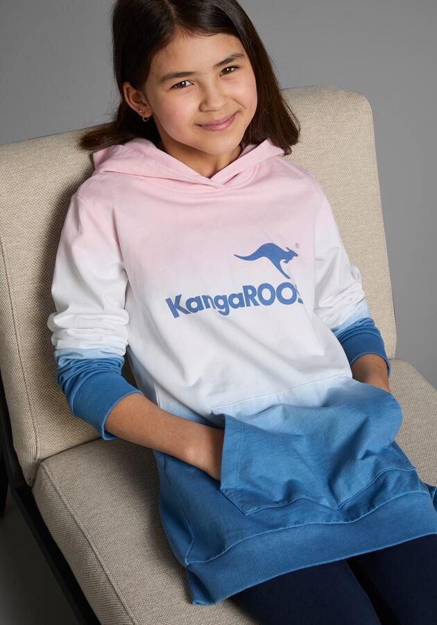 KangaROOS Hoodie Lange sweatshirt met kleurverloop Lange mouwen met boorden getailleerde snit met logoprint - Foto 7