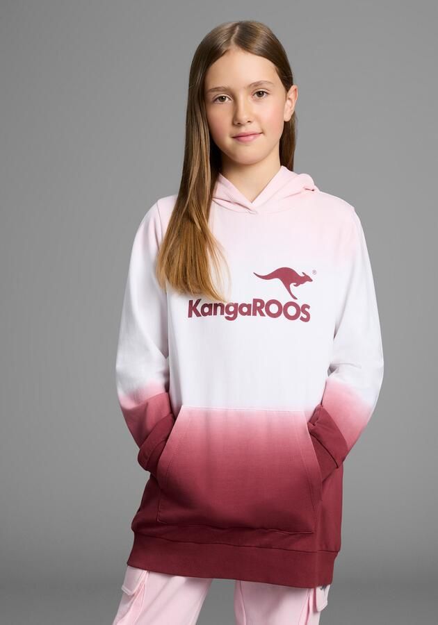 KangaROOS Hoodie Lange sweatshirt met kleurverloop Lange mouwen met boorden getailleerde snit met logoprint - Foto 2