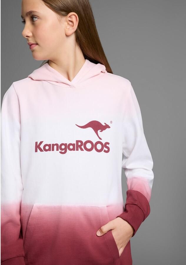 KangaROOS Hoodie Lange sweatshirt met kleurverloop Lange mouwen met boorden getailleerde snit met logoprint