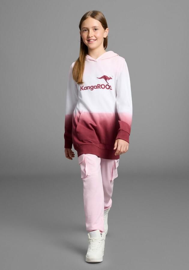 KangaROOS Hoodie Lange sweatshirt met kleurverloop Lange mouwen met boorden getailleerde snit met logoprint - Foto 4
