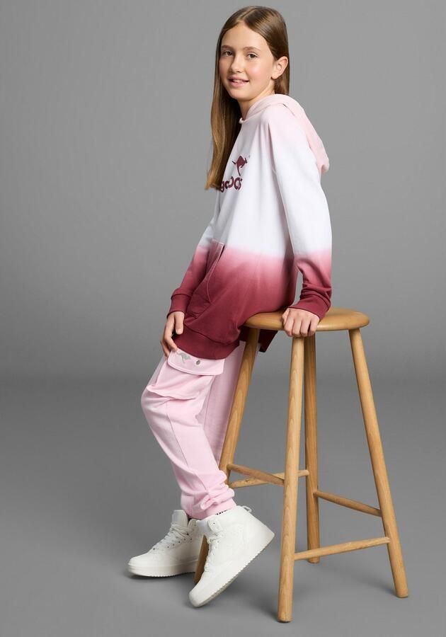 KangaROOS Hoodie Lange sweatshirt met kleurverloop Lange mouwen met boorden getailleerde snit met logoprint - Foto 5