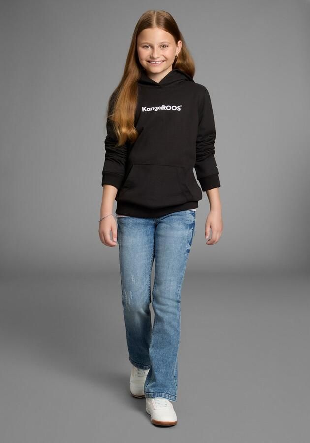 KangaROOS Hoodie met logoprint Lange mouwen bedrukt van sweatstof met katoen met kangoeroezak - Foto 4