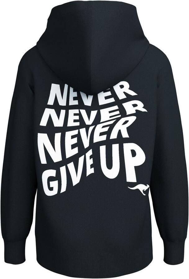 KangaROOS Hoodie Spruch: NEVER GIVE UP Sweatshirt met grote rugprint - Foto 7