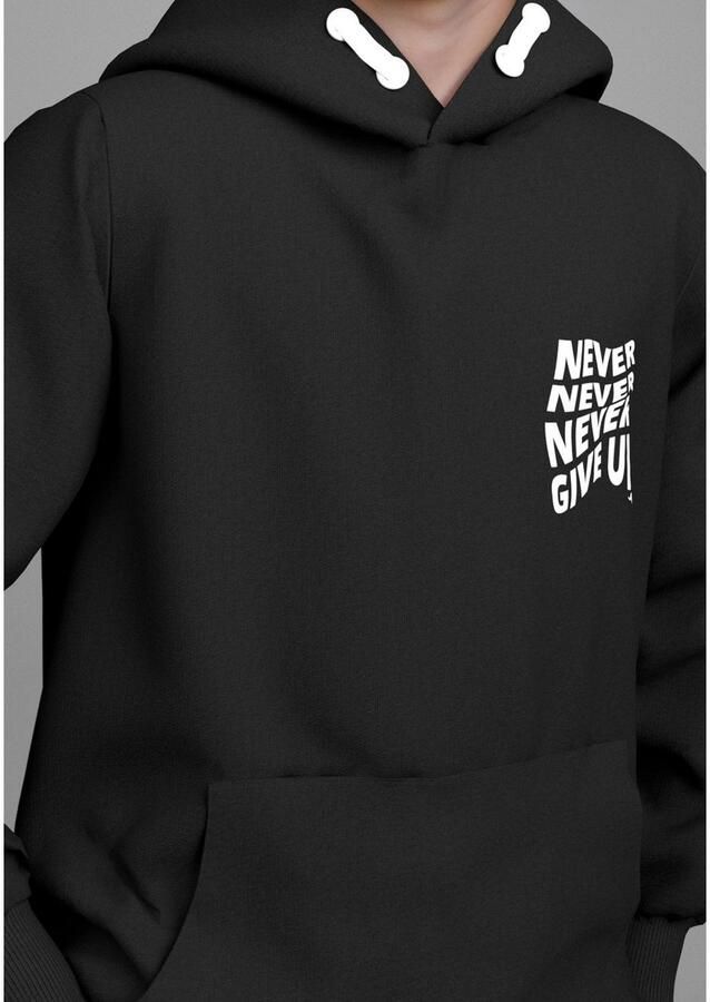 KangaROOS Hoodie Spruch: NEVER GIVE UP Sweatshirt met grote rugprint - Foto 2
