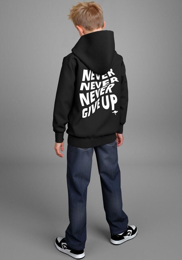 KangaROOS Hoodie Spruch: NEVER GIVE UP Sweatshirt met grote rugprint - Foto 6