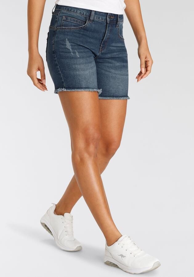 KangaROOS Jeanshotpants korte snit met destroyed-effecten klassieke taillehoogte - Foto 9