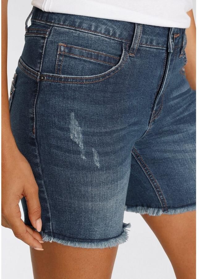 KangaROOS Jeanshotpants korte snit met destroyed-effecten klassieke taillehoogte - Foto 2