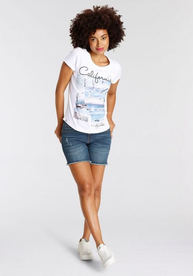 KangaROOS Jeanshotpants korte snit met destroyed-effecten klassieke taillehoogte - Foto 7