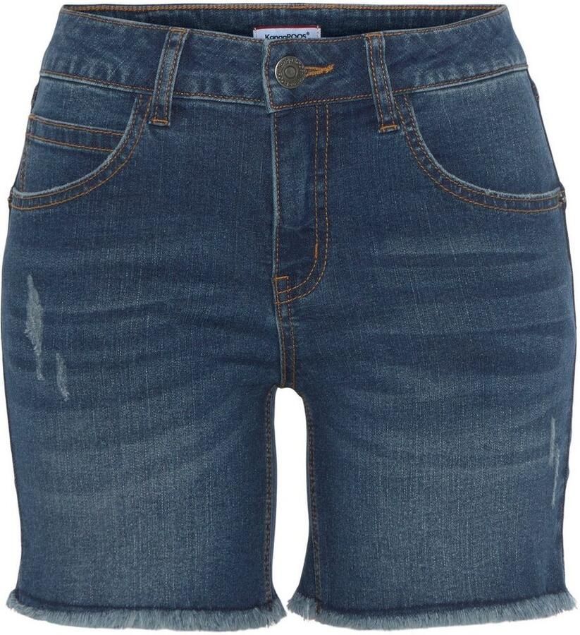 KangaROOS Jeanshotpants korte snit met destroyed-effecten klassieke taillehoogte
