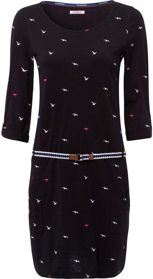 KangaROOS Jerseyjurk figuurvolgende pasvorm van katoenmix (set Met een afneembare riem) - Foto 10