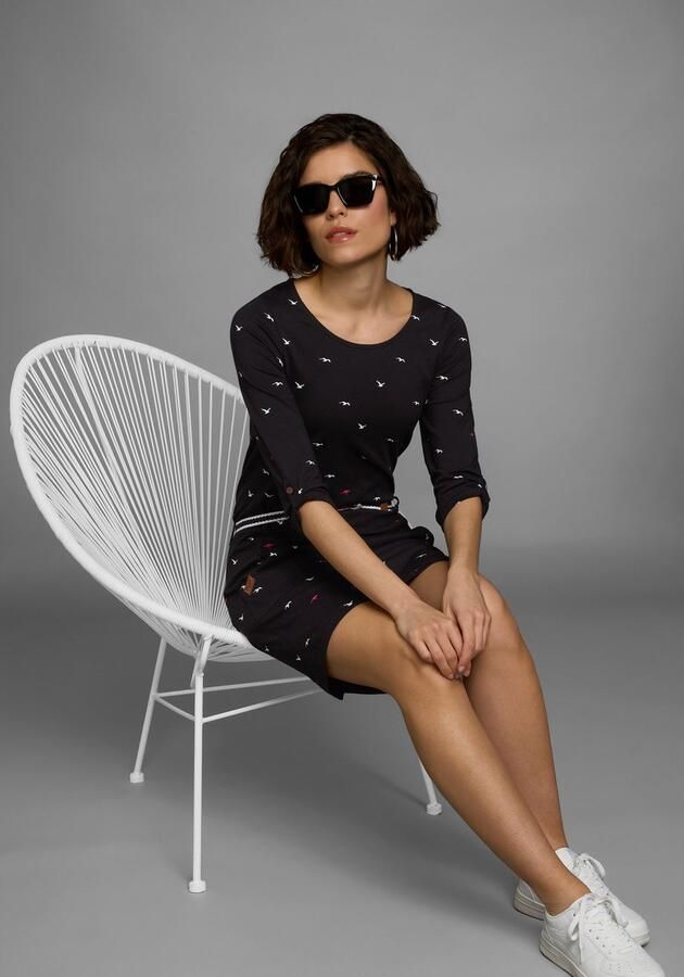 KangaROOS Jerseyjurk figuurvolgende pasvorm van katoenmix (set Met een afneembare riem) - Foto 6