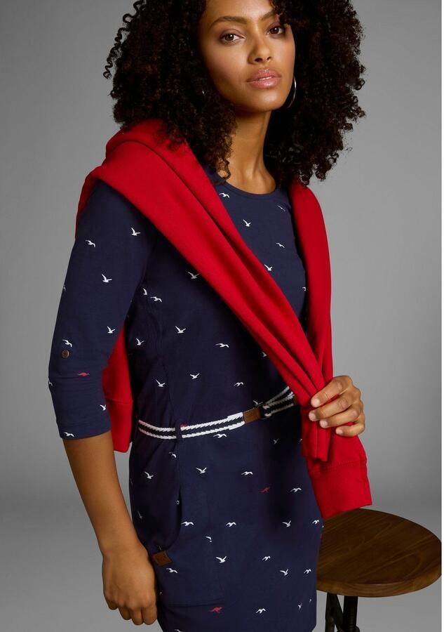 KangaROOS Jerseyjurk figuurvolgende pasvorm van katoenmix (set Met een afneembare riem) - Foto 4