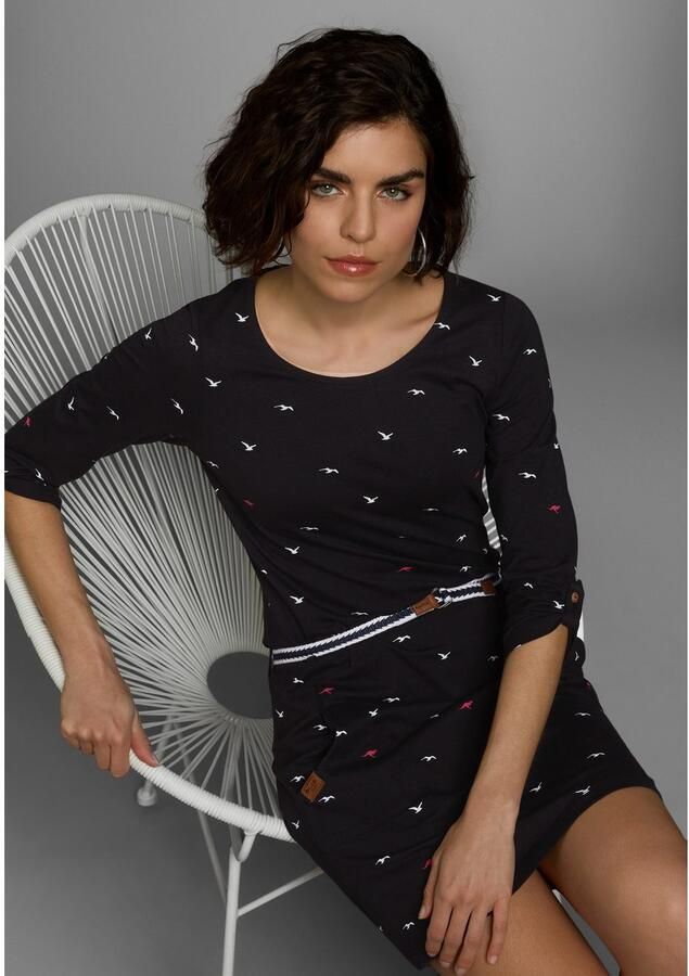 KangaROOS Jerseyjurk figuurvolgende pasvorm van katoenmix (set Met een afneembare riem) - Foto 2