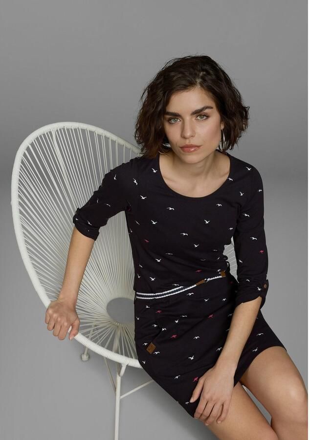 KangaROOS Jerseyjurk figuurvolgende pasvorm van katoenmix (set Met een afneembare riem) - Foto 3