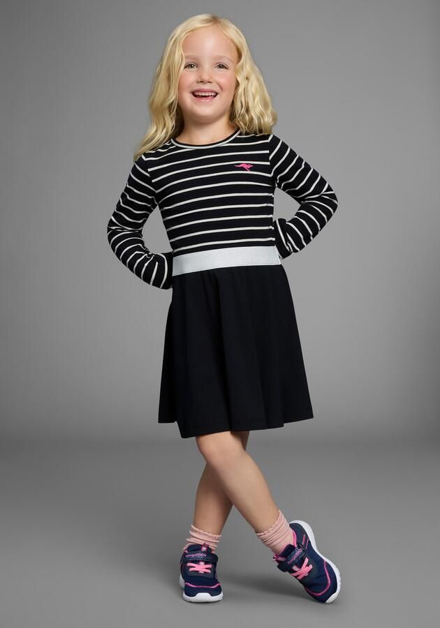 KangaROOS Jerseyjurk Gestreept jurkje voor kleine meisjes Glitter-strepen feestelijke gelegenheden knielengte modieuze stijl - Foto 2