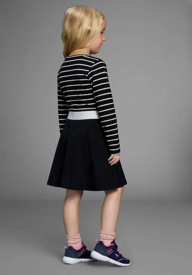 KangaROOS Jerseyjurk Gestreept jurkje voor kleine meisjes Glitter-strepen feestelijke gelegenheden knielengte modieuze stijl - Foto 3