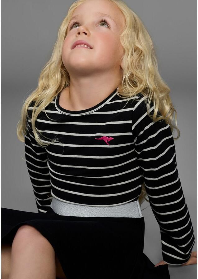 KangaROOS Jerseyjurk Gestreept jurkje voor kleine meisjes Glitter-strepen feestelijke gelegenheden knielengte modieuze stijl