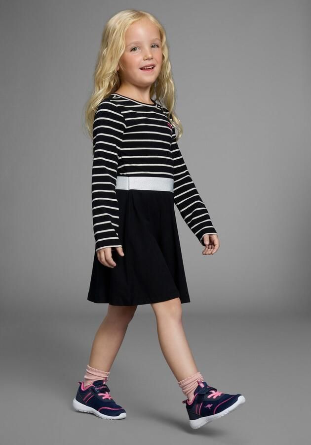 KangaROOS Jerseyjurk Gestreept jurkje voor kleine meisjes Glitter-strepen feestelijke gelegenheden knielengte modieuze stijl - Foto 4